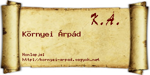 Környei Árpád névjegykártya